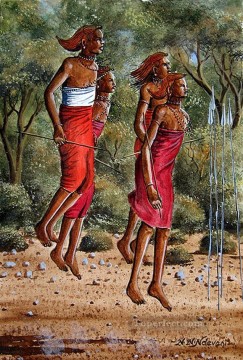  Maas Galerie - Ndeveni Maasai Morans danse près de la forêt de l’Afrique